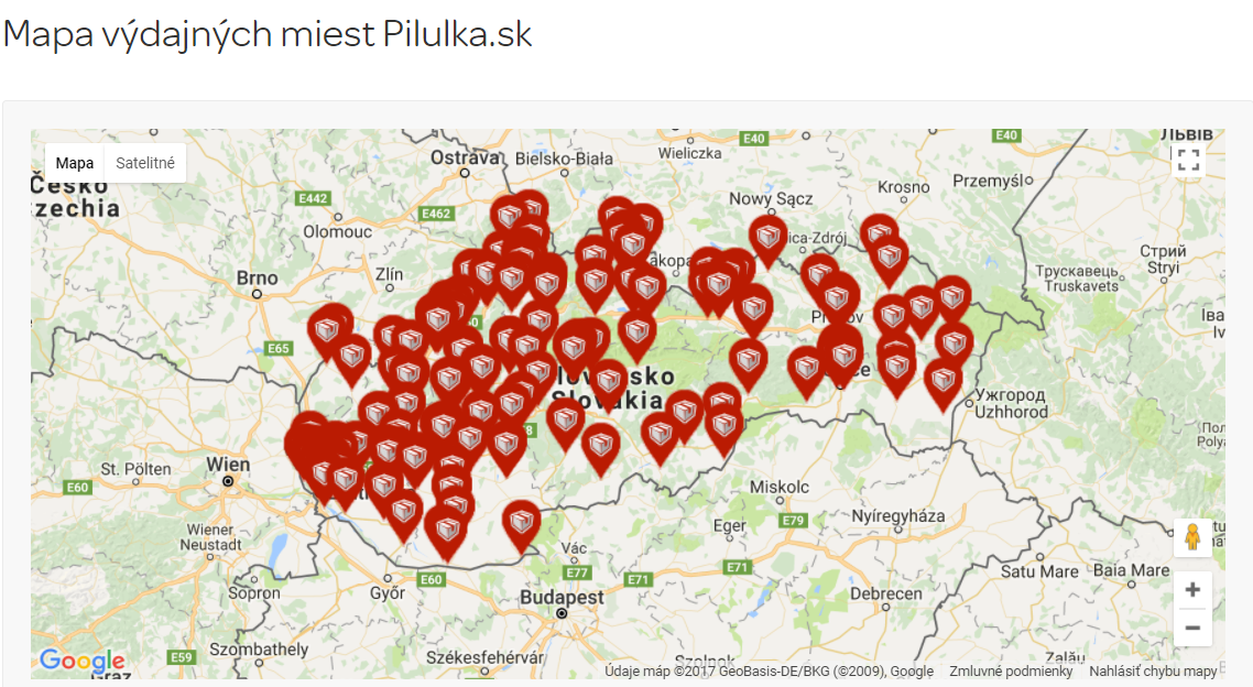 pilulka.sk mapa výdajné miesta vašekupóny.sk