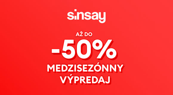 Výpredaj až - 50% zľavy na módu a doplnky na Sinsay.com