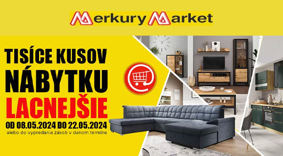 Zľavy na tisíce kusov nábytku na Merkurymarket.sk