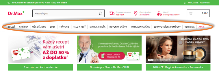 dr.max e-shop vašekupóny.sk