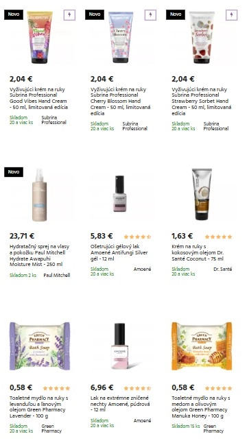 produkty starostlivosti o celé telo