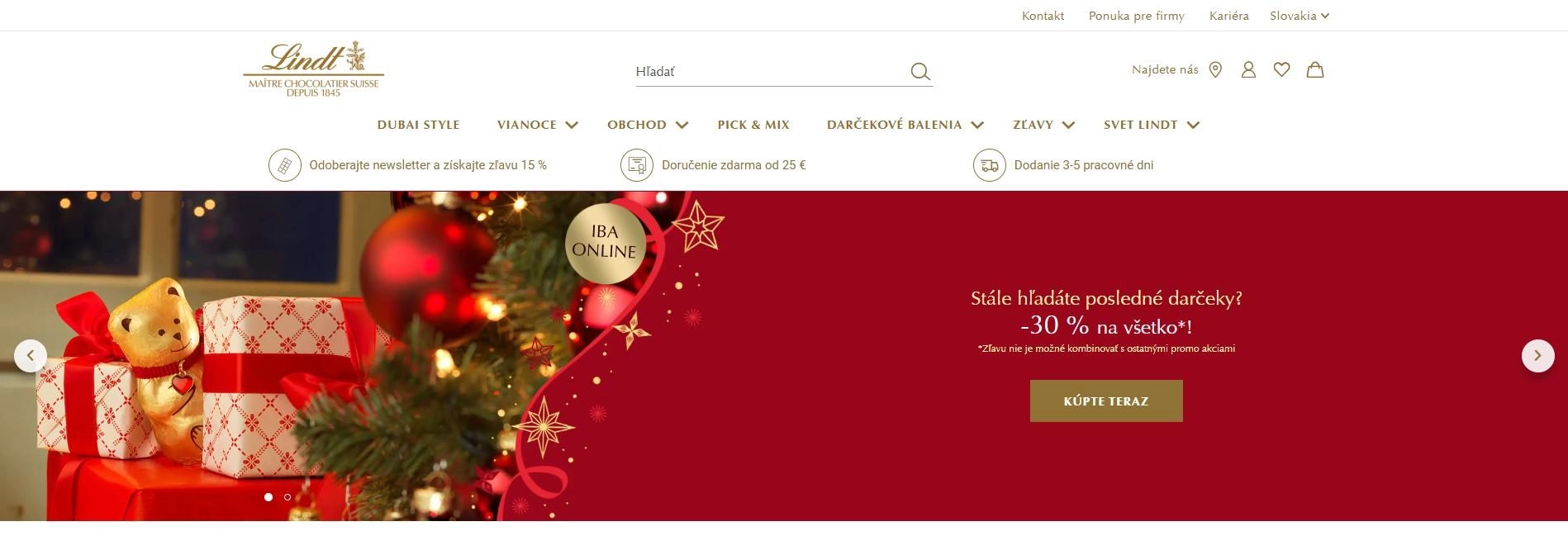 homepage Lindt čokolády pralinky krémy