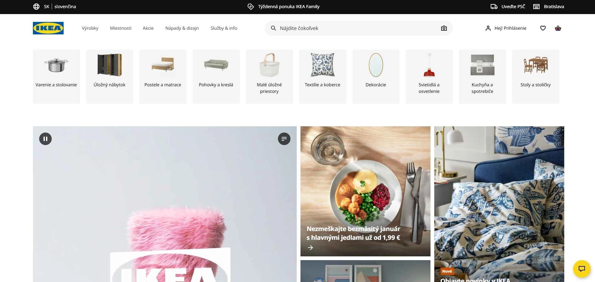 homepage Ikea nábytok textílie dekorácie osvetlenie spotrebiče
