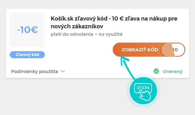 Ukážka zľavového kódu Košík.sk