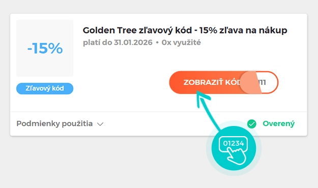 Ukážka zľavového kódu Golden Tree