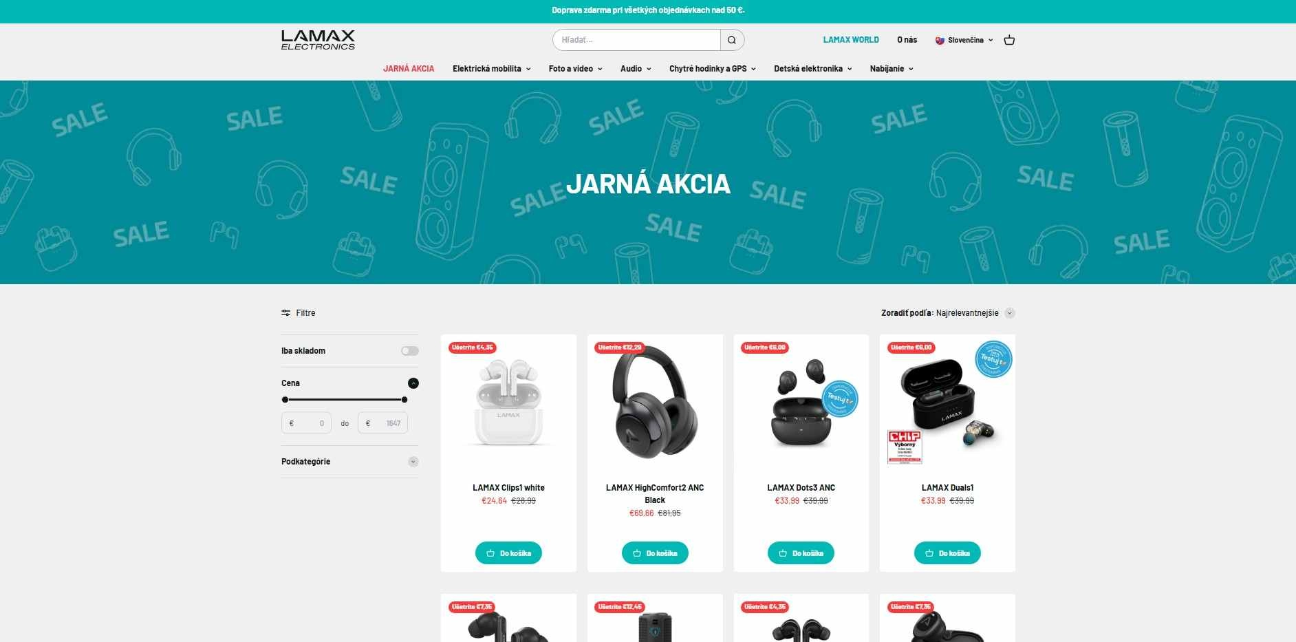 Jarná akcia v eshope Lamax s ponukou zlacneného audia a video príslušenstva
