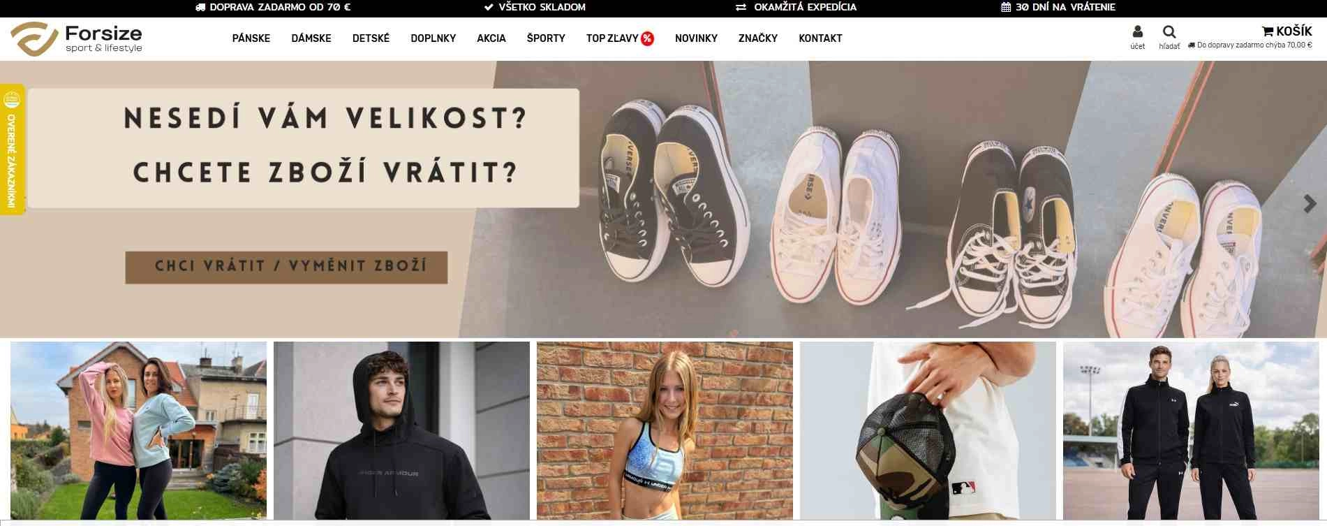 homepage Forsize športové značkové oblečenie a obuv