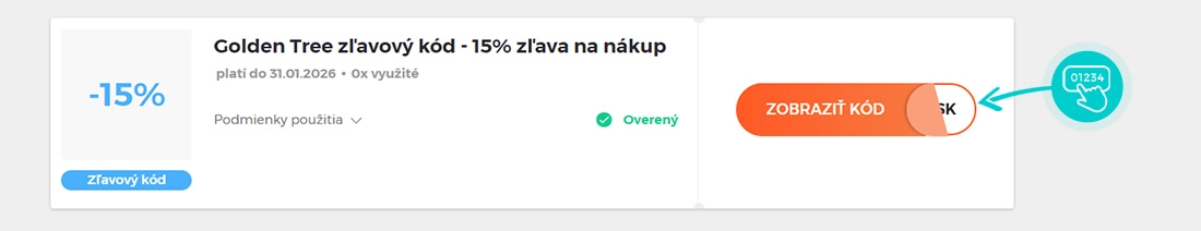 Ukážka zľavového kódu Golden Tree