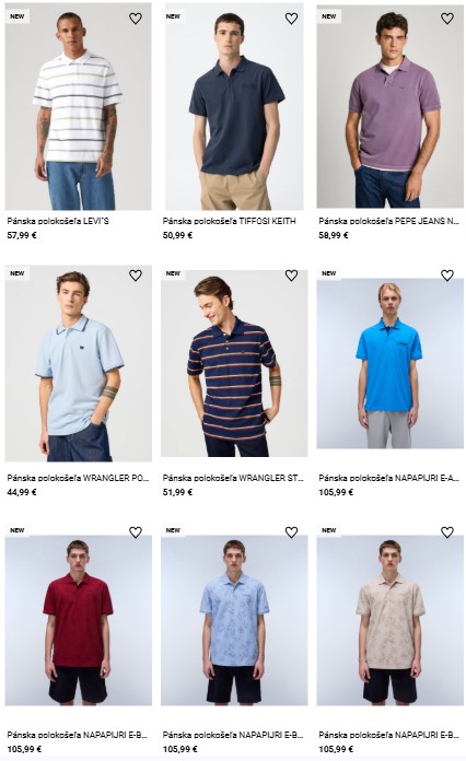 pánske polokošele z e-shopu Ermaan