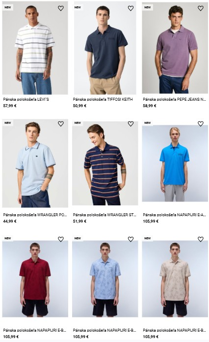 pánske polokošele z e-shopu Ermaan