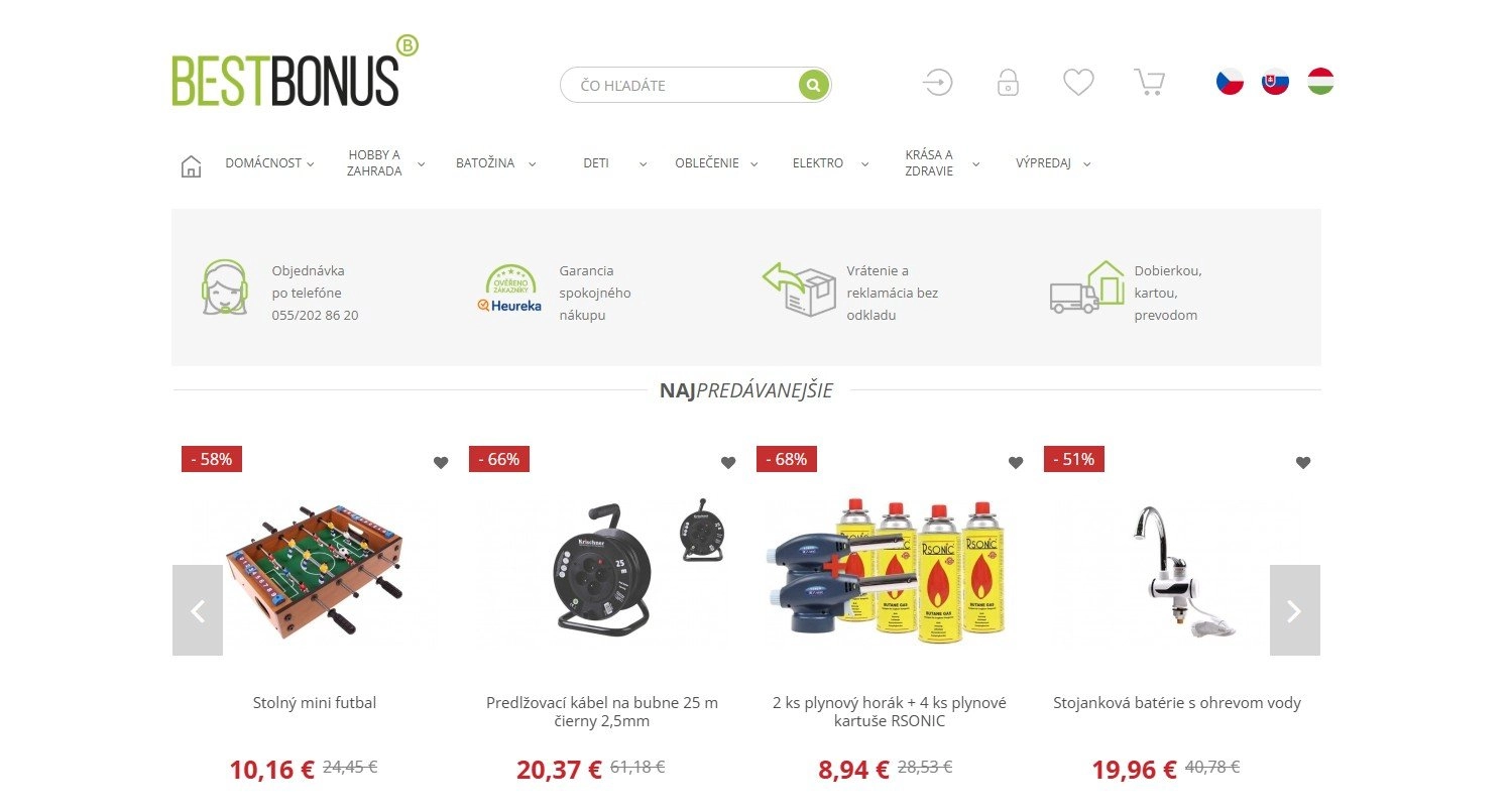 homepage BestBonus produkty pre domácnosť hobby záhradu
