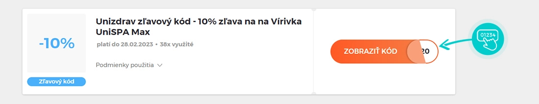 Ukážka zľavového kódu Unizdrav