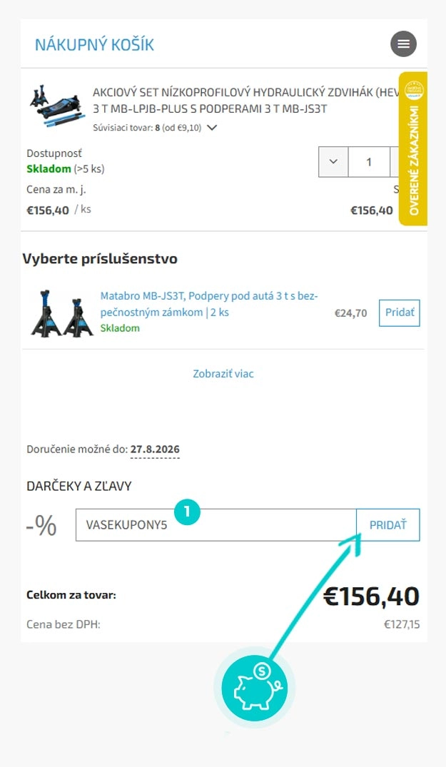 Návod ako uplatniť zľavový kód v košíku e-shopu Aretácia rozvodov
