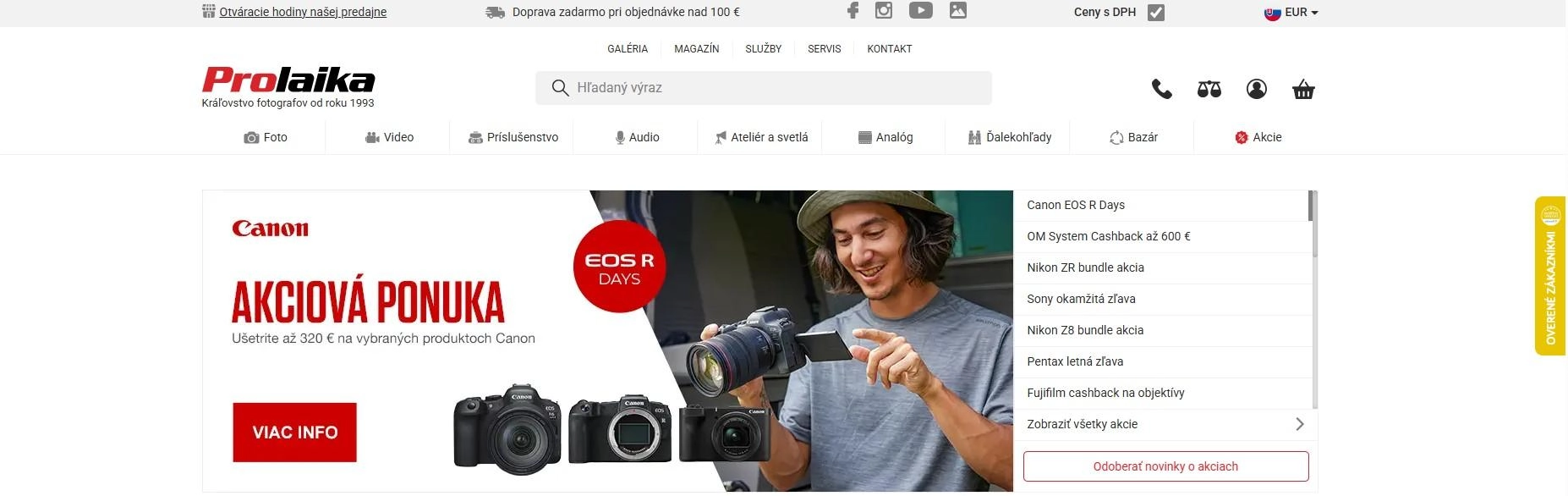 homepage Prolaika foto video audio príslušenstvo