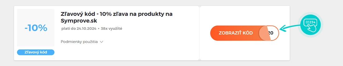 Ukážka zľavového kódu Symprove