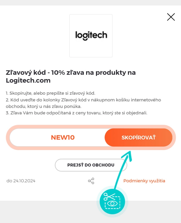 Návod ako skopírovať zľavový kód Logitech