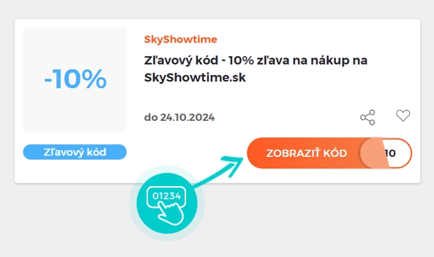 Ukážka zľavového kódu SkyShowtime