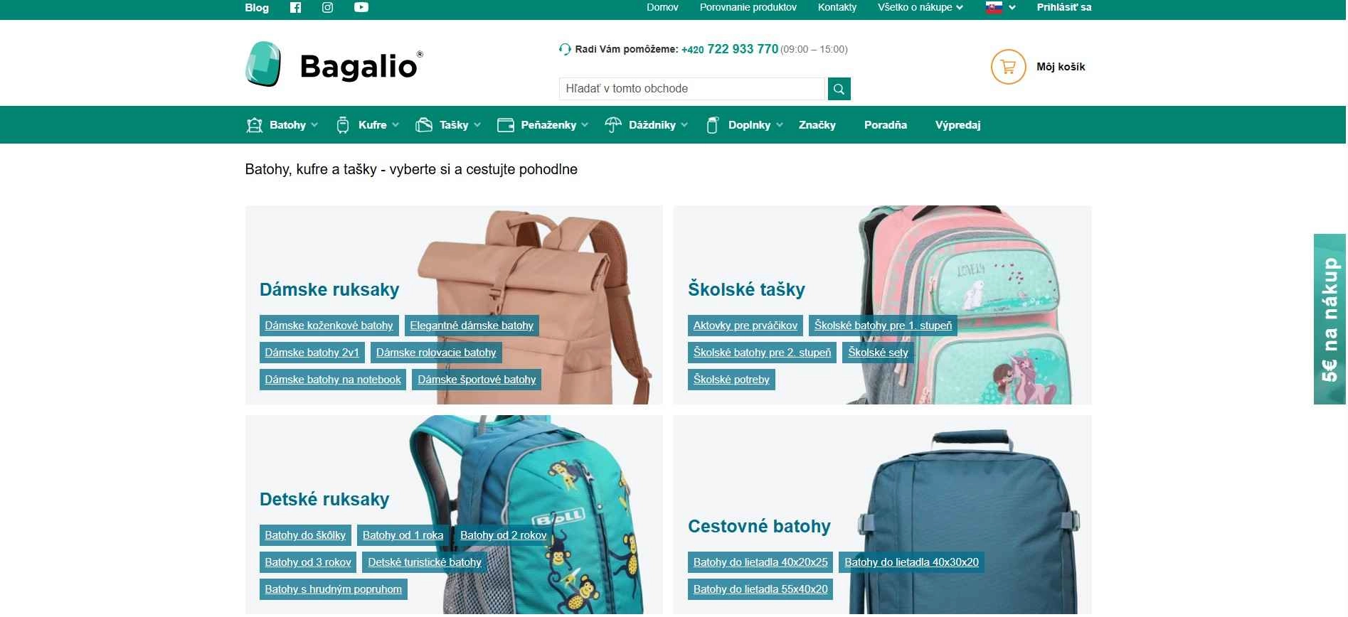 homepage Bagalio školské batohy cestovné kufre