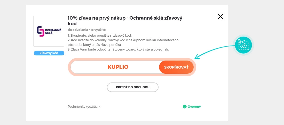 Návod ako skopírovať zľavový kód Ochranné sklá