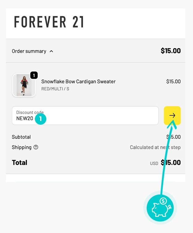 Návod ako uplatniť zľavový kód v košíku e-shopu Forever 21