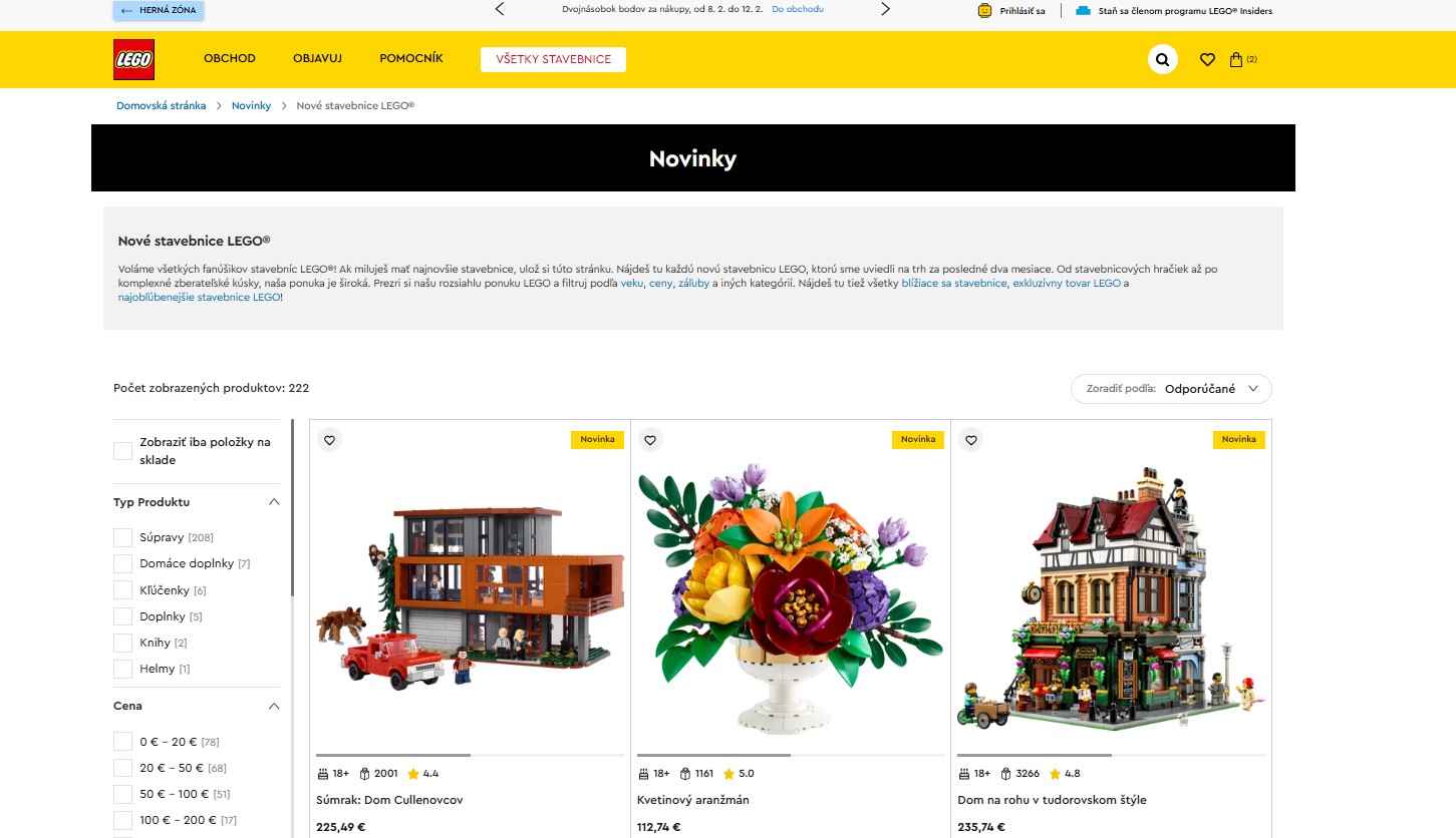 lego webstránka