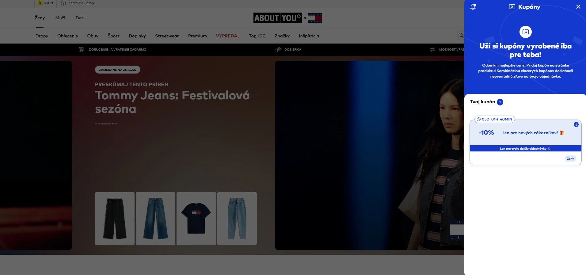 homepage About You kupón na prvú objednávku
