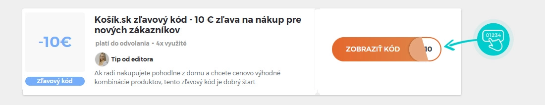 Ukážka zľavového kódu Košík.sk