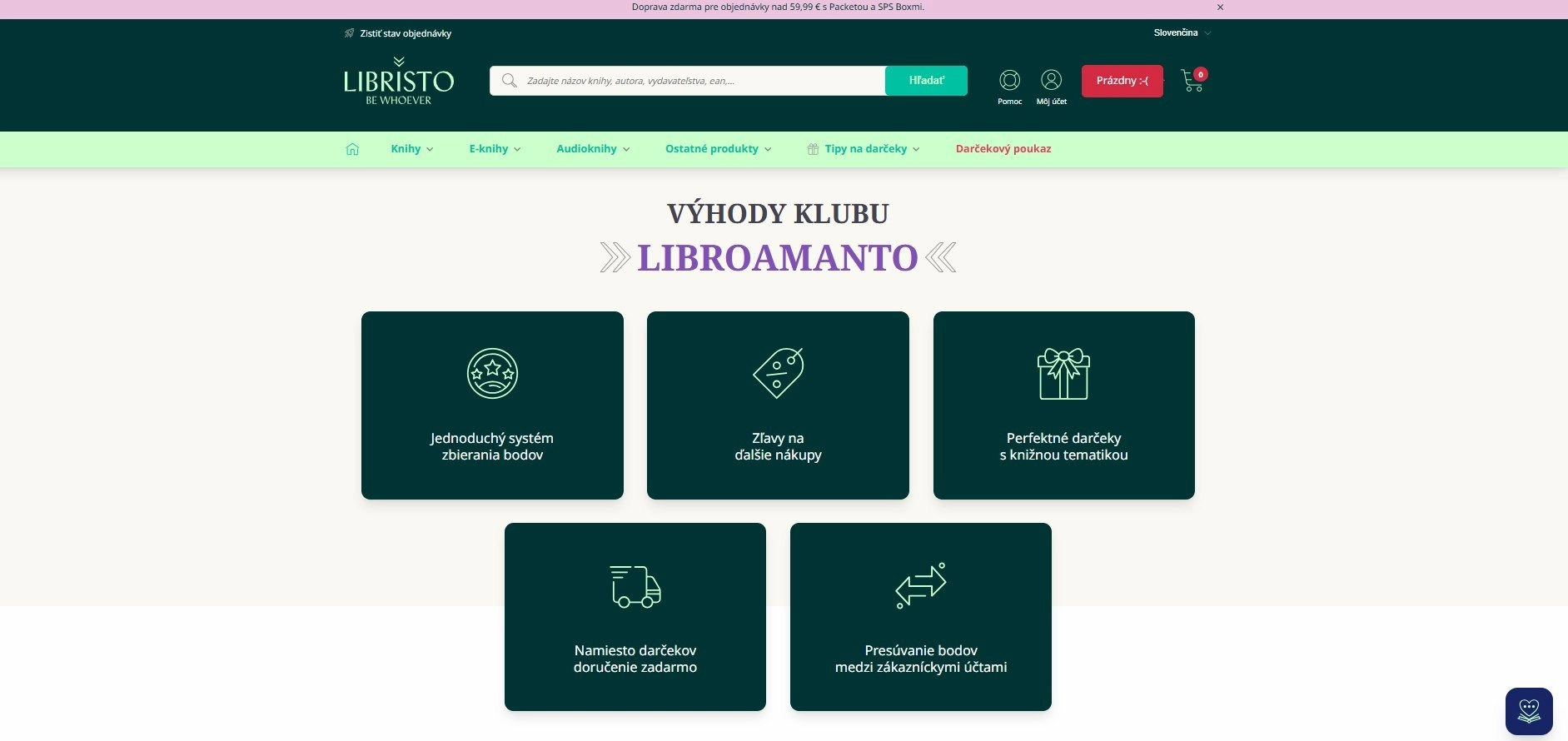 Libristo výhody vernostného programu