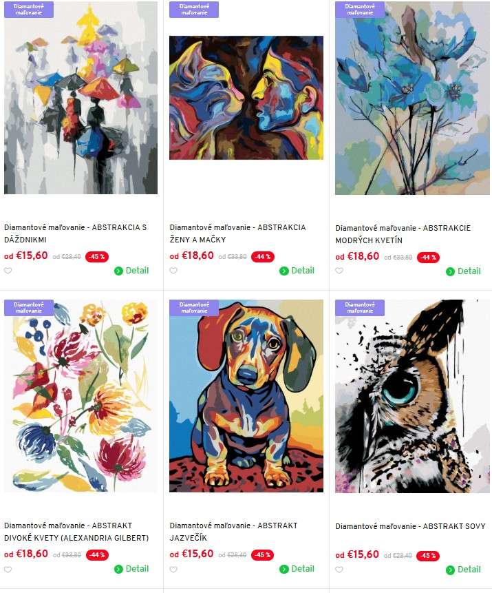 diamantové maľovanie z e-shopu Zuty