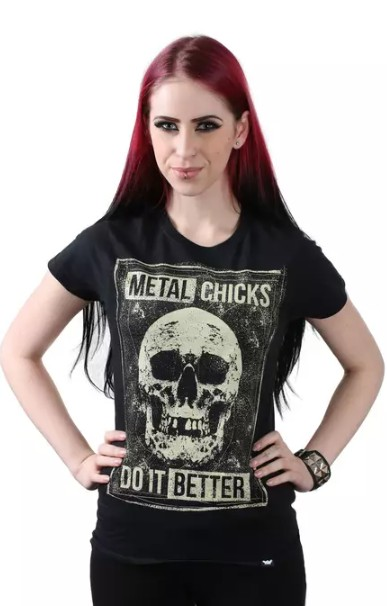 Metalshop - žena s metalovým tríčkom