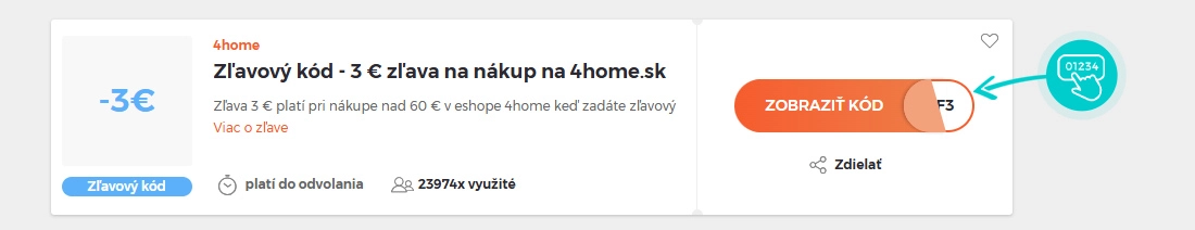 Ukážka zľavového kódu 4home