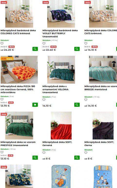 deky z e-shopu Výpredaj obliečok