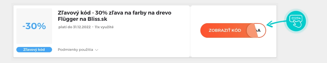Ukážka zľavového kódu Bliss