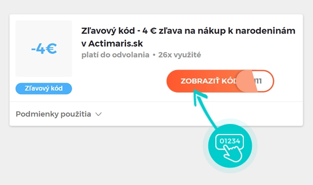 Ukážka zľavového kódu ActiMaris