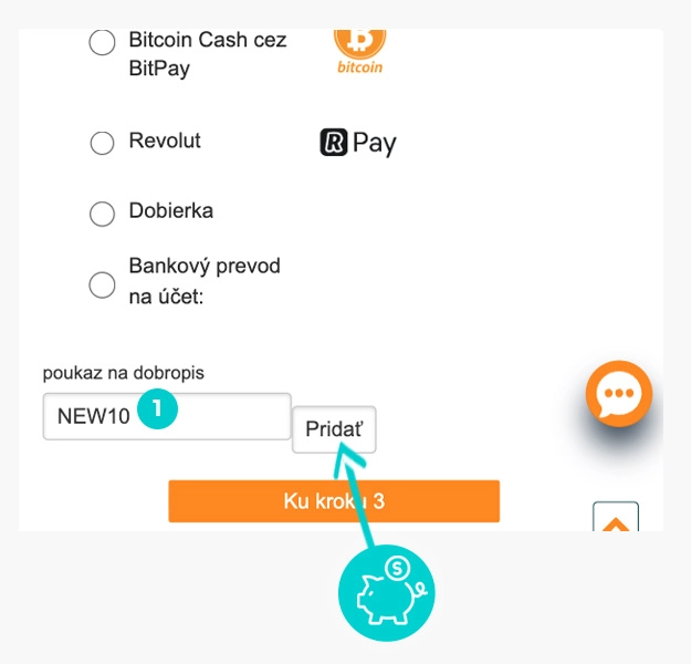 Návod ako uplatniť zľavový kód v košíku e-shopu Tirendo