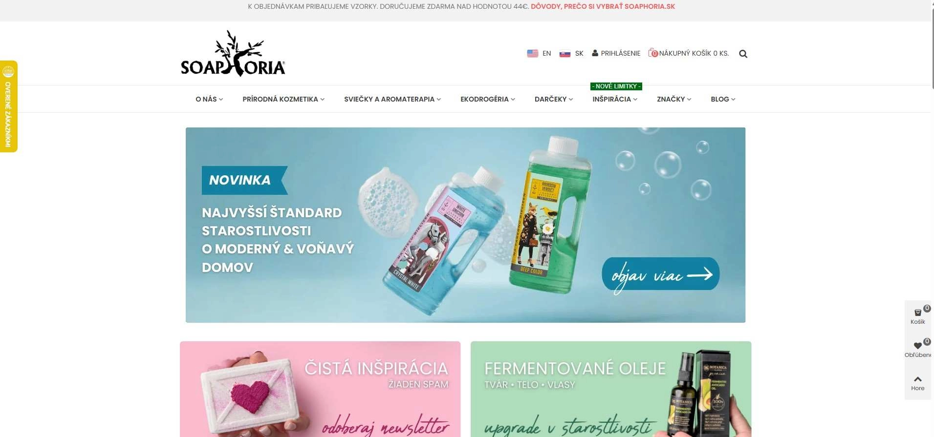 homepage Soaphoria prírodná kozmetika sviečky aromaterapia ekodrogéria