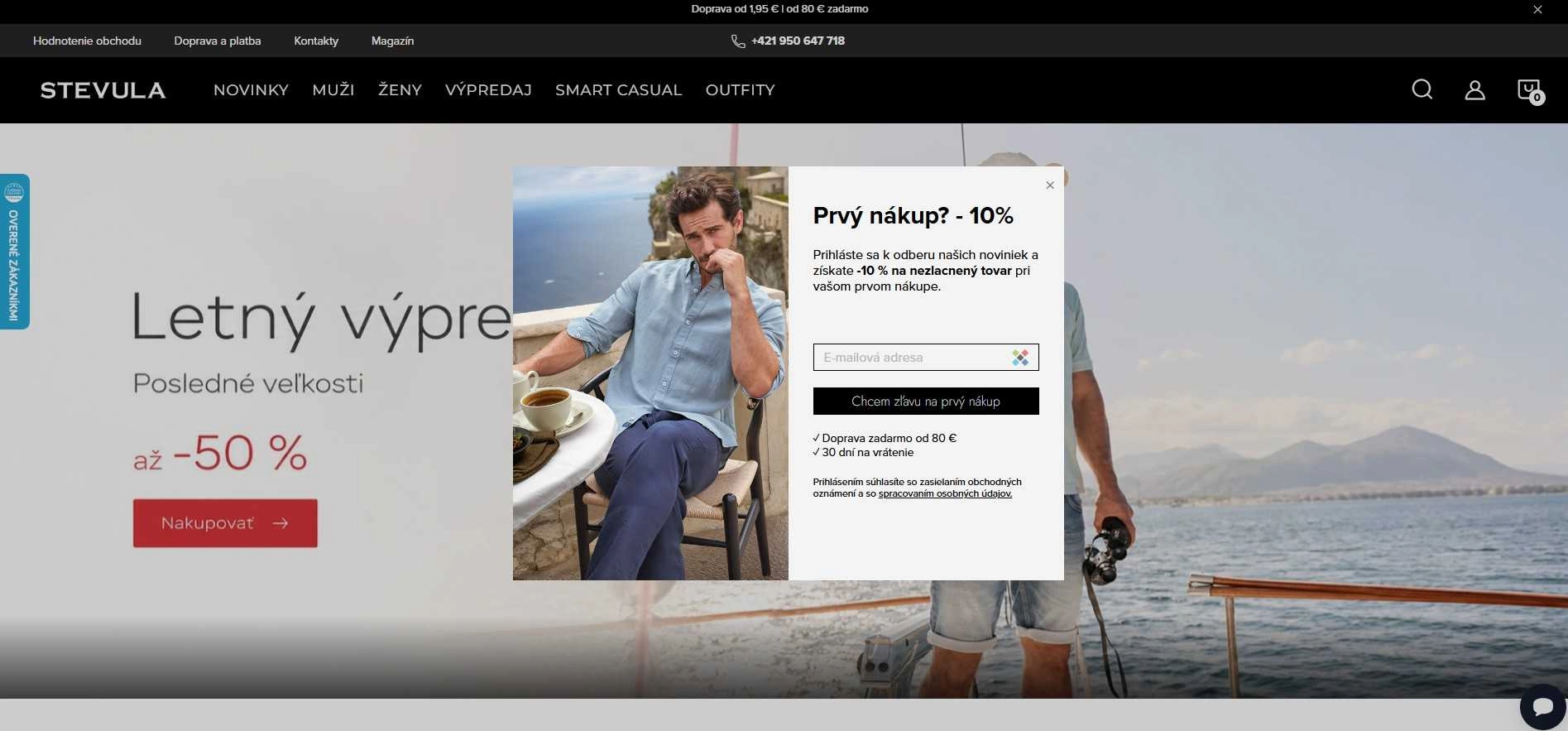 homepage Stevula letný výpredaj zľava na prvý nákup