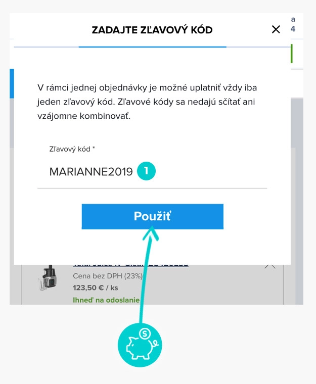 Návod ako uplatniť zľavový kód v košíku e-shopu Nay
