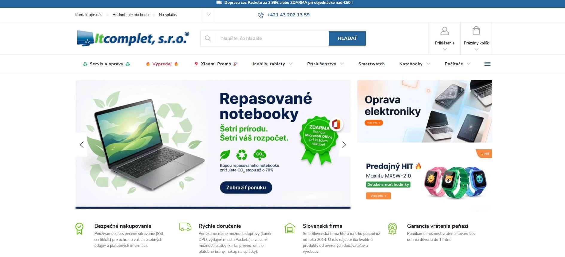 homepage Itcomplet mobily notebooky príslušenstvo