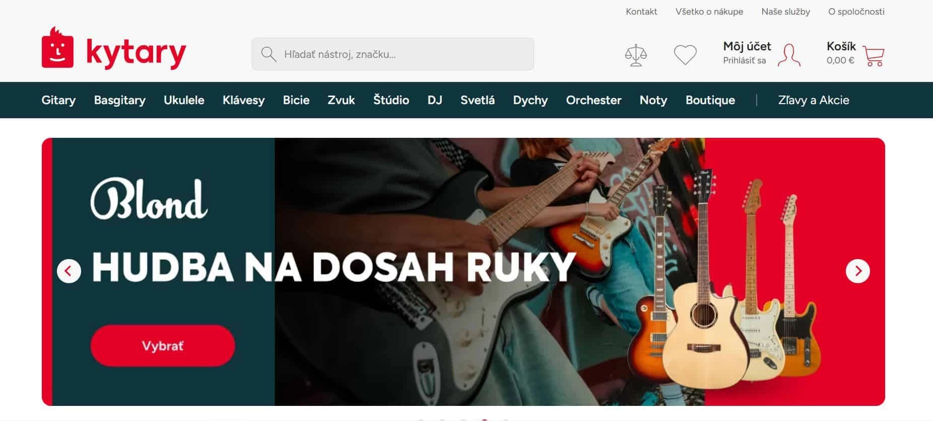 Kytary.sk e-shop s rôznymi gitarami
