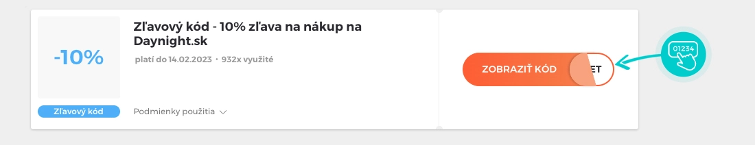 Ukážka zľavového kódu DayNight