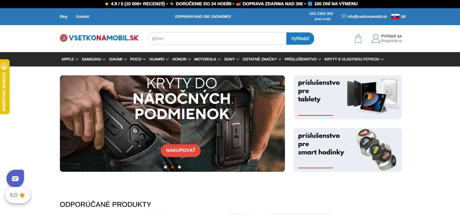 e-shop Vsetkonamobil - čierny odolný kryt