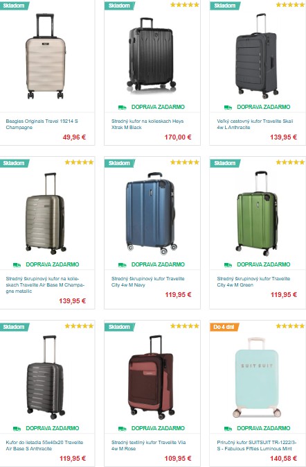 cestovné kufre z e-shopu Bagalio