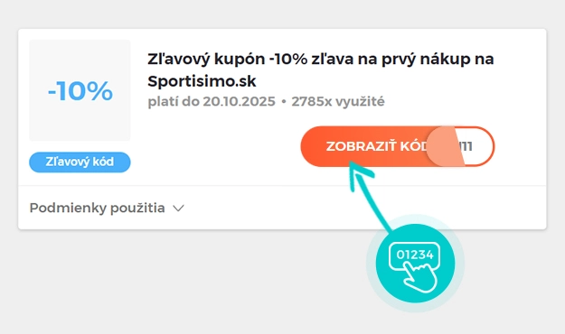 Ukážka zľavového kódu SPORTISIMO