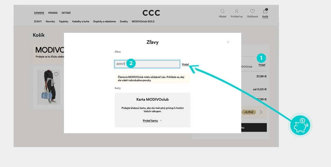 Návod ako uplatniť zľavový kód v košíku e-shopu CCC