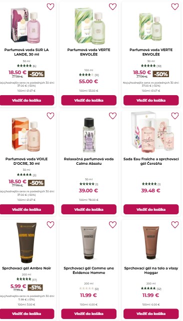 parfumy v e-shope Yves Rocher