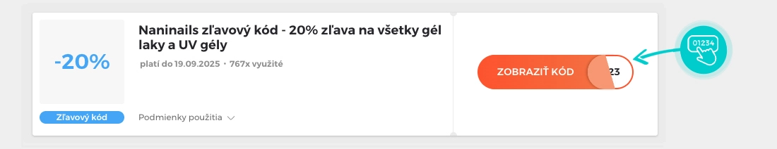 Ukážka zľavového kódu NaniNails