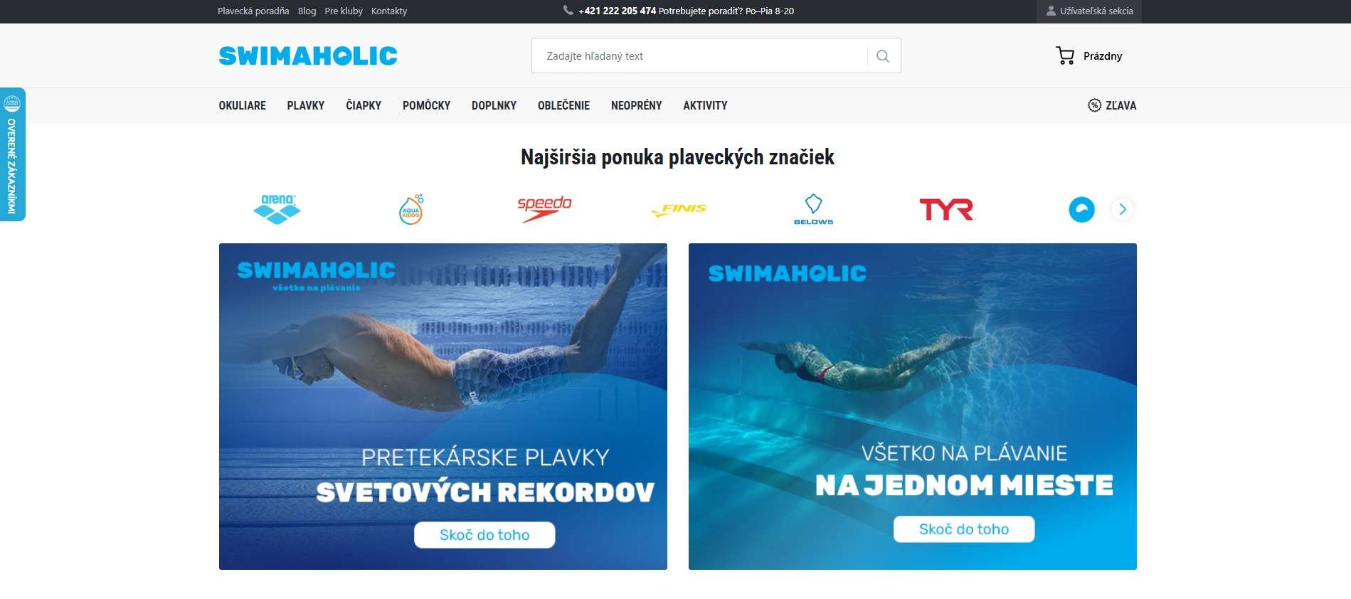 homepage Swimaholic okuliare plavky čiapky doplnky