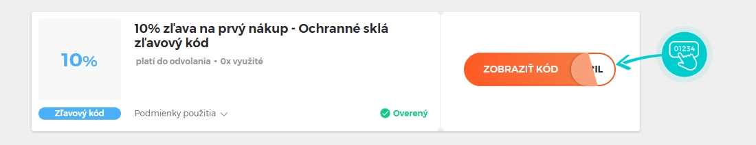 Ukážka zľavového kódu Ochranné sklá