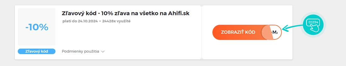 Ukážka zľavového kódu Ahifi